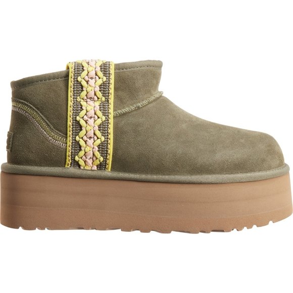 UGG Olive Ankle Boots with Tan Sole - Picture 8 of 8